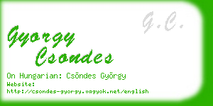 gyorgy csondes business card