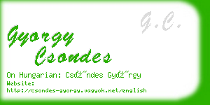 gyorgy csondes business card